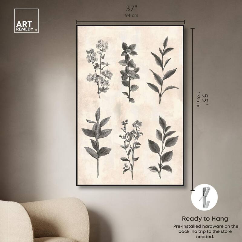 Sepia Stems Canvas by Art Remedy
