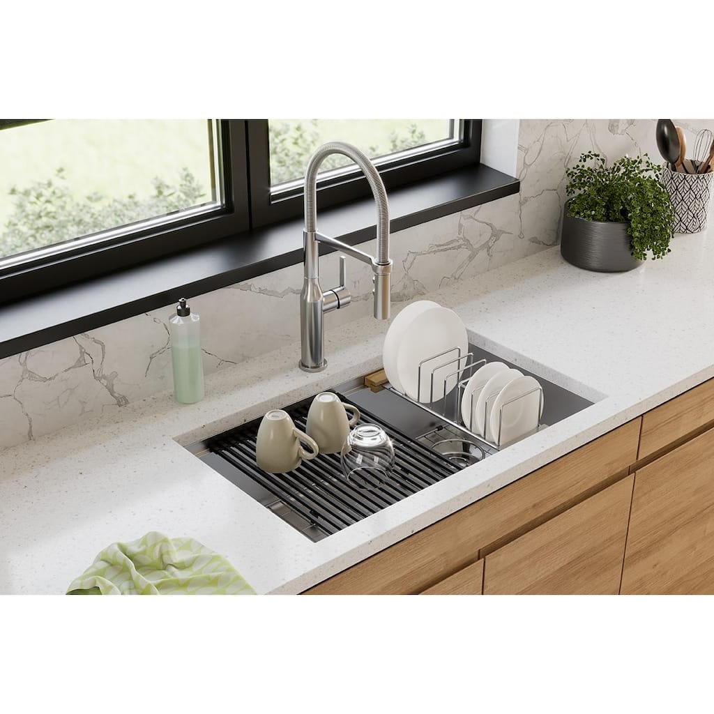 Elkay Crosstown Workstation Stainless Steel 31-1/2" x 18-1/2" x 9" Single Bowl Undermount Sink Kit