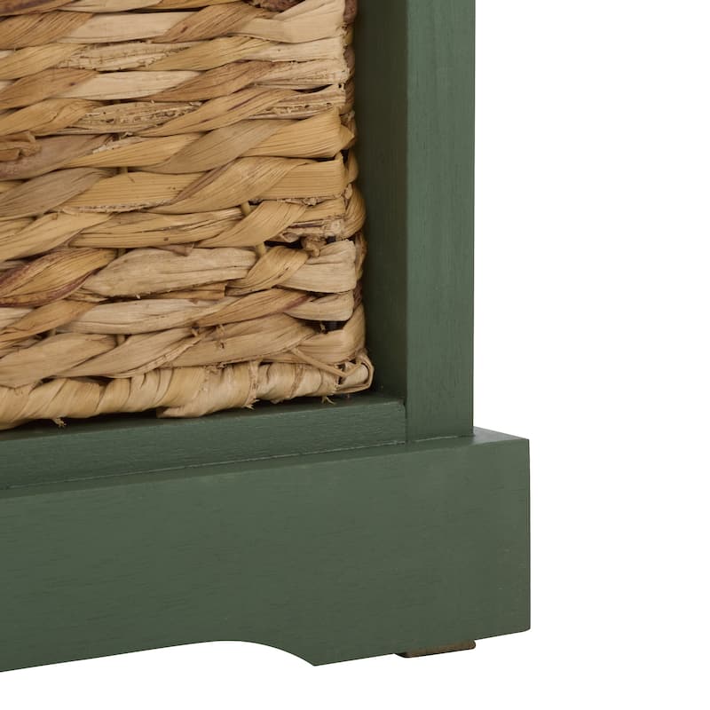 SAFAVIEH Faith Distressed Black 5-Drawer Wicker Basket Storage Tower - 17.3" x 13.4" x 46.1" - 17"W x 13"D x 46"H