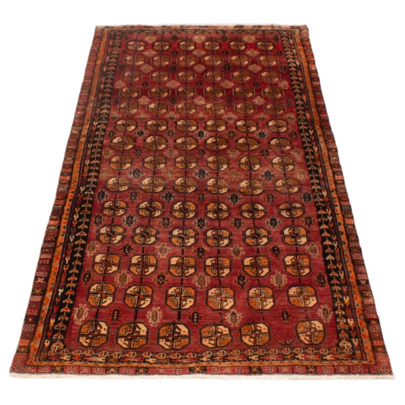 ECARPETGALLERY Hand-knotted Teimani Red Wool Rug - 4'1 x 8'9