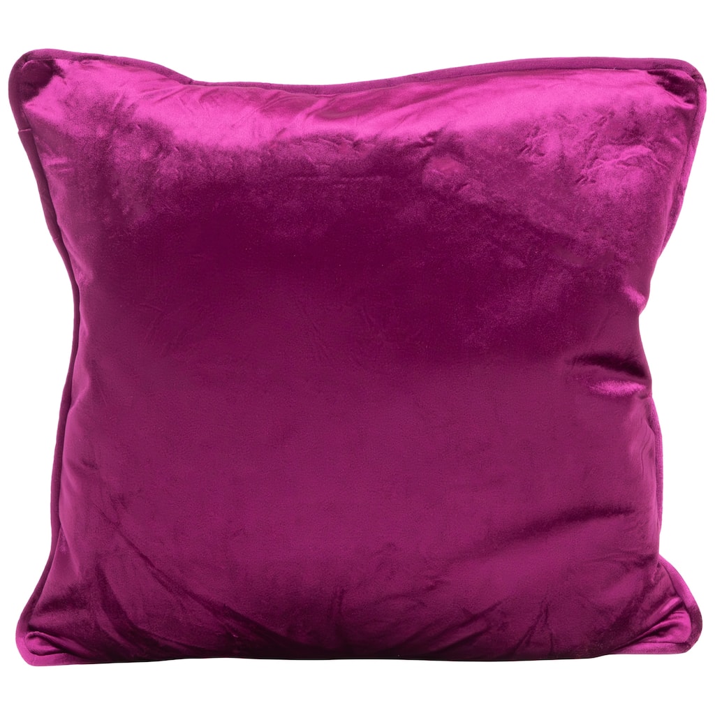 16" Berry Purple Square Plush Velvet Throw Pillow with Piped Edging