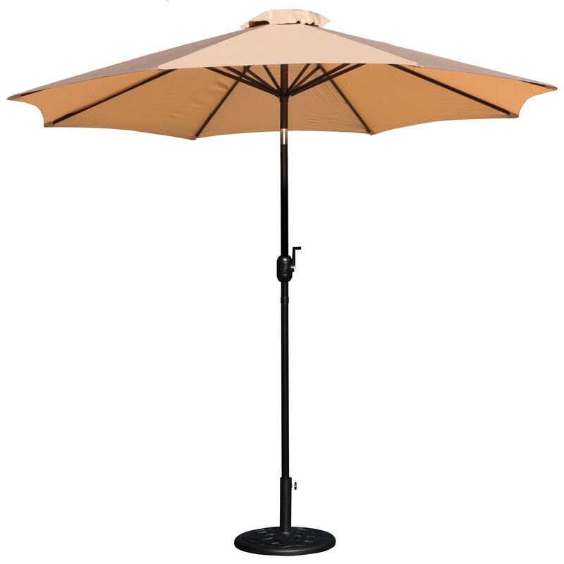 9 FT Round Umbrella - 1.5" Diameter Aluminum Pole - Crank and Tilt Function
