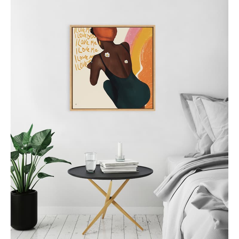 Kate and Laurel Sylvie I Love Me I Love You Framed Canvas by Mary Joak