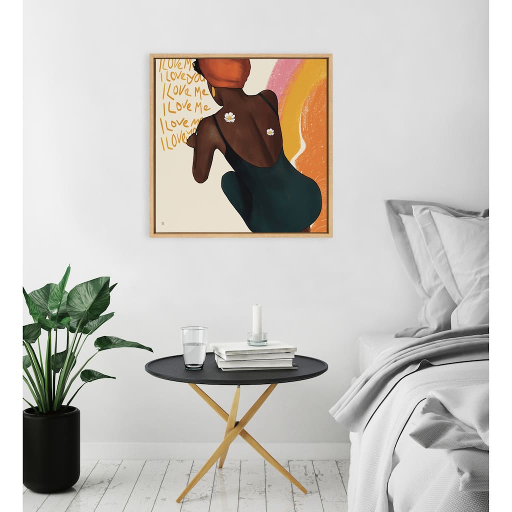 Kate and Laurel Sylvie I Love Me I Love You Framed Canvas by Mary Joak
