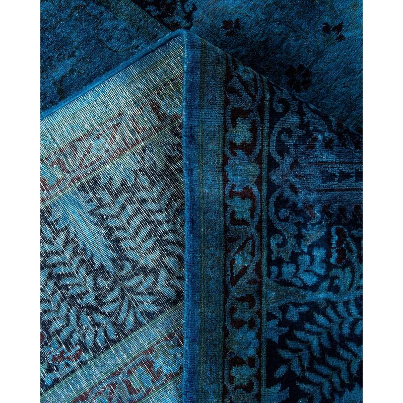 Fine Vibrance, One-of-a-Kind Hand-Knotted Area Rug - Blue, 6' 2" x 10' 5" - 6' 2" x 10' 5"