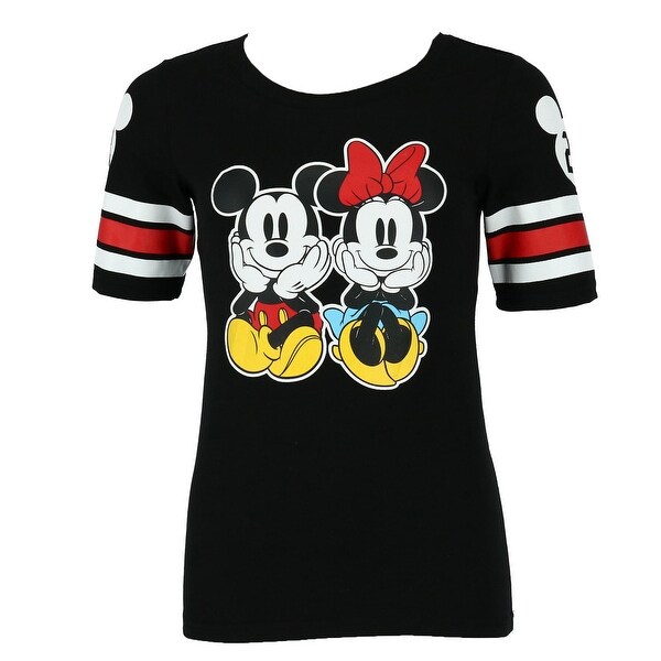 Shop Disney Women S Mickey And Minnie Mouse Jersey Tee Shirt