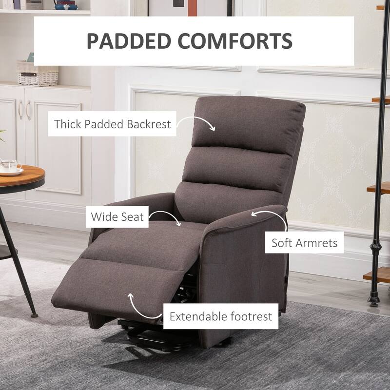 Electric Power Lift Recliner Chair for Elderly, Fabric Lift Chair with Remote Control, Side Pockets for Living Room
