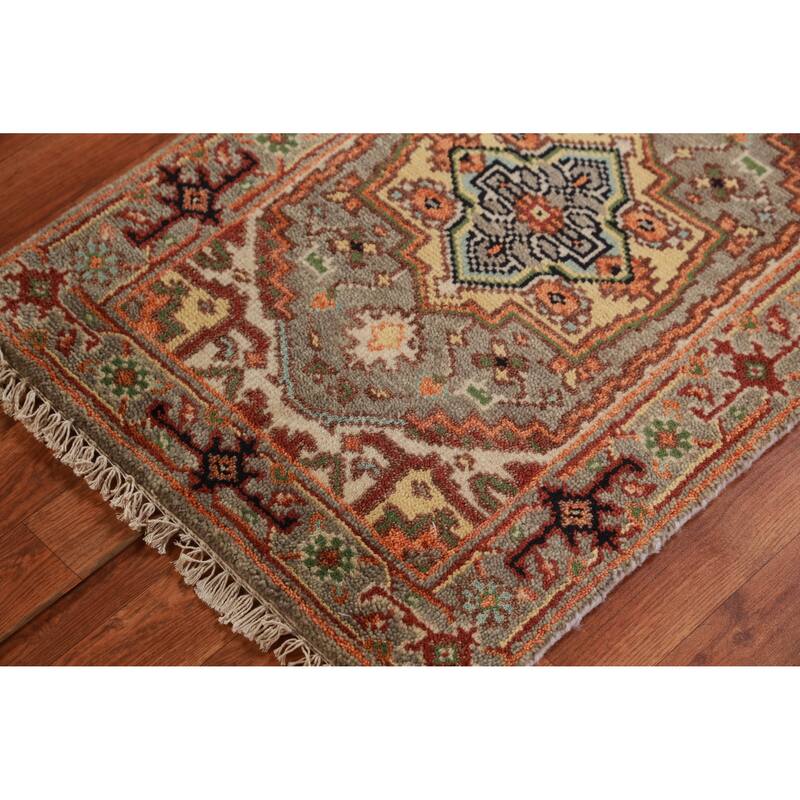 Gray Heriz Serapi Foyer Rug Handmade Wool Carpet - 2'0" x 3'0"
