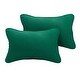 preview thumbnail 2 of 13, Sunbrella Canvas Forest Green Corded Indoor/ Outdoor Pillow Set 12 in x 24 in