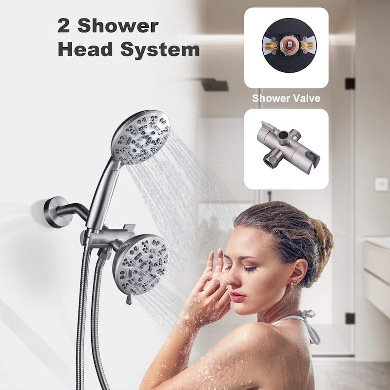 WOWOW Single-Handle 7-Spray Dual Shower Head Shower Faucet