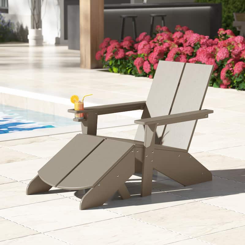 Coastin Modern Poly Adirondack Chair With Ottoman