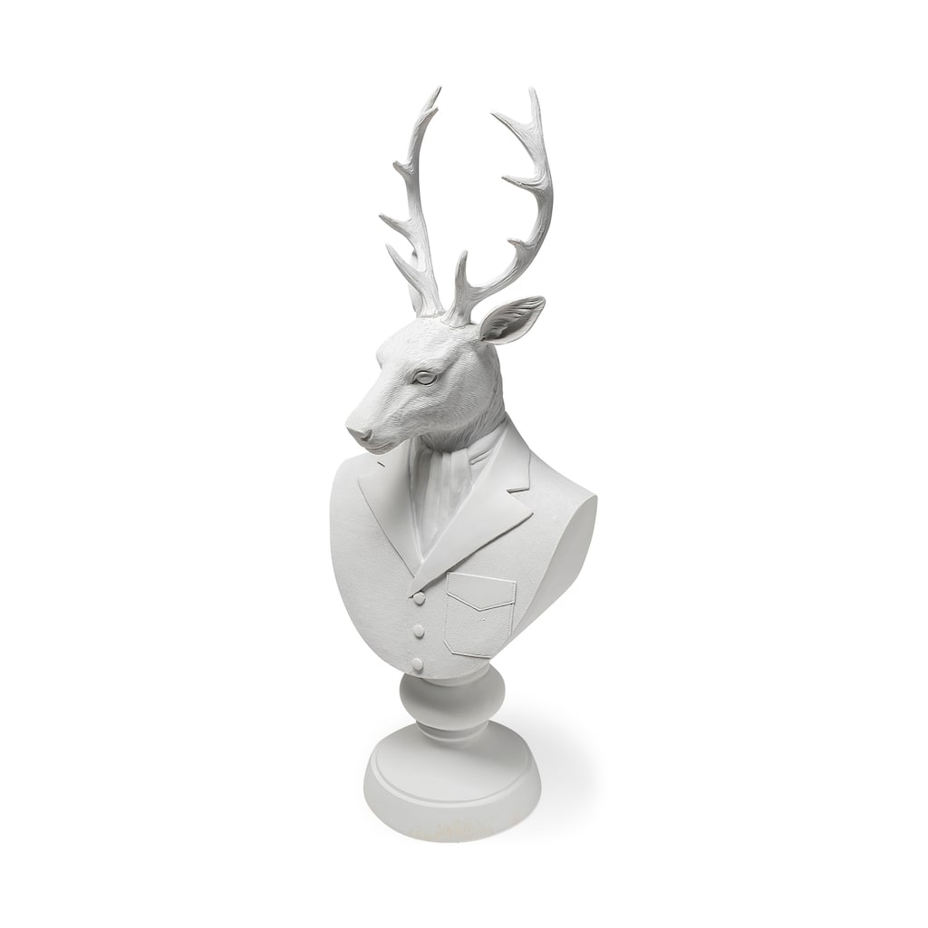 Mozart White Resin Deer In A Suit Decorative Object
