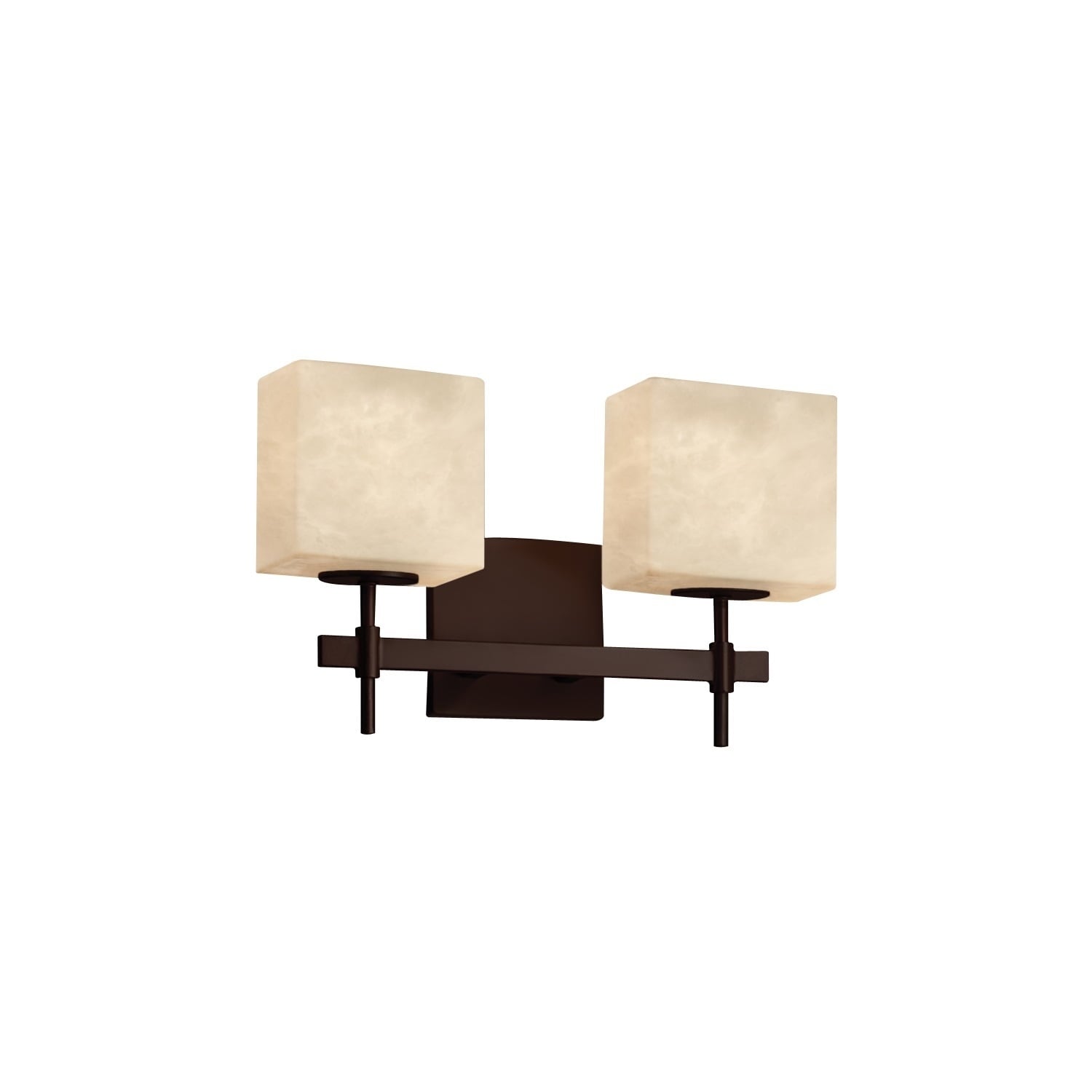 Justice Design Clouds Union 2-light Dark Bronze Bath Bar, Clouds Rectangle Shade