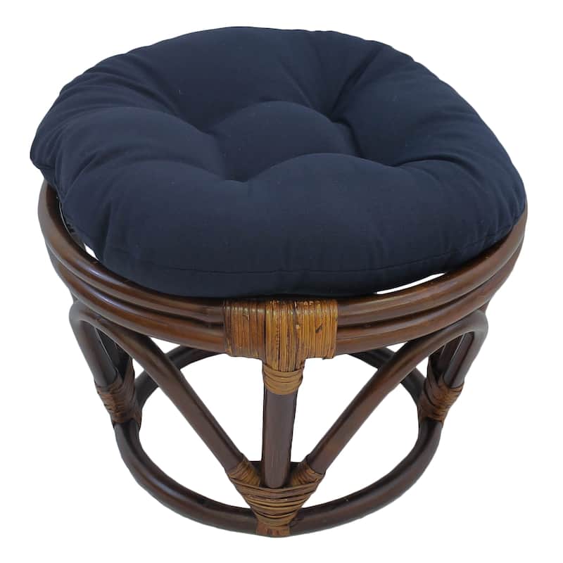 18-inch Round Twill Footstool/Ottoman Cushion (Cushion Only) - 18 x 18 - Navy