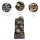 preview thumbnail 12 of 19, Teamson Home 28.5" Outdoor 4-Tier Stacked Stone Cascading Water Fountain with LED Lights