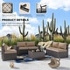 preview thumbnail 28 of 99, Outdoor Patio Furniture Set, All Weather PE Wicker Sectional Conversion Sofa set with Firepit(Optional)