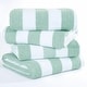 preview thumbnail 1 of 6, American Soft Linen, Premium Cotton 4 Pack Beach Towels, 30 x 60 Cabana Striped Pool Towels Mint