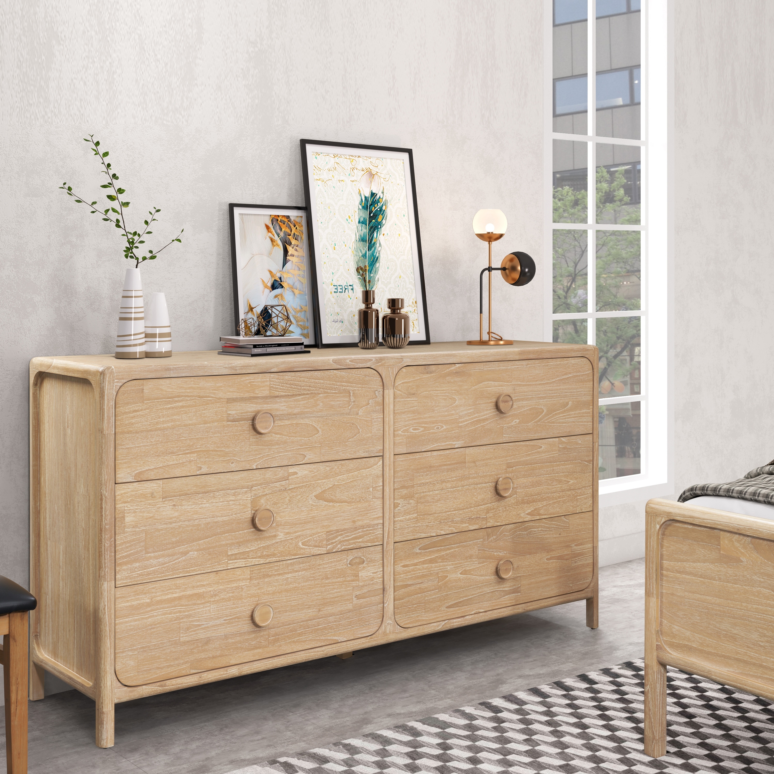 NPD Furniture Hansville Dresser 6 Drawers