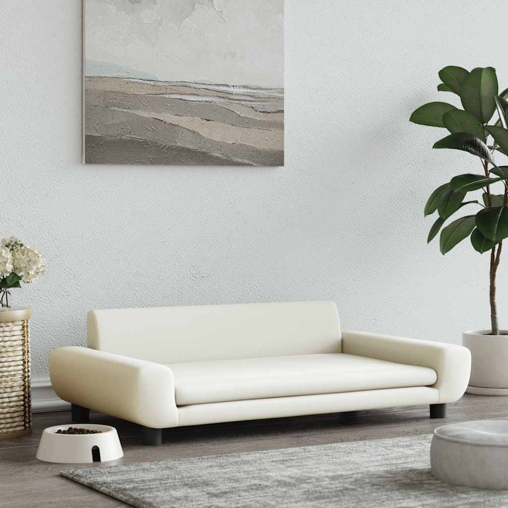 vidaXL Dog Bed Cream 100x54 x 13.0 " Velvet - 39.4 x 21.3 x 13.0"