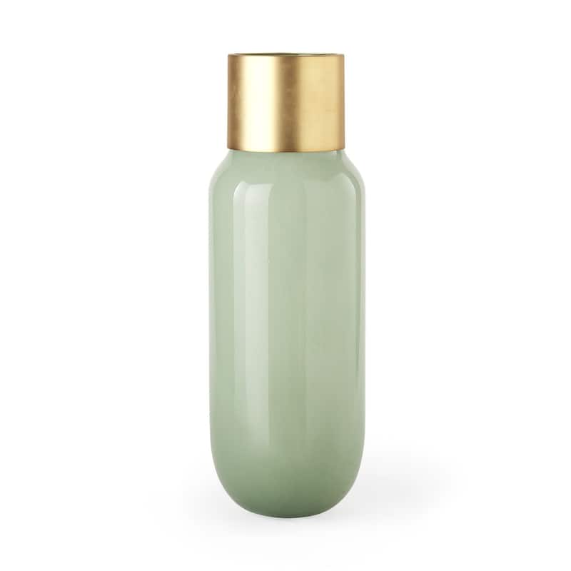 Green Abstract Crystal Glass Vase for Modern Home Decor