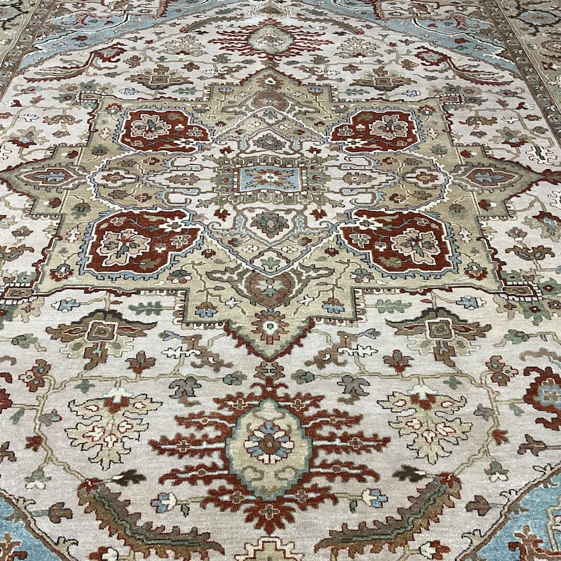 HERAT ORIENTAL Hand-knotted Indo 9' x 12'3 Serapi Wool Rug - 9' x 12'3"