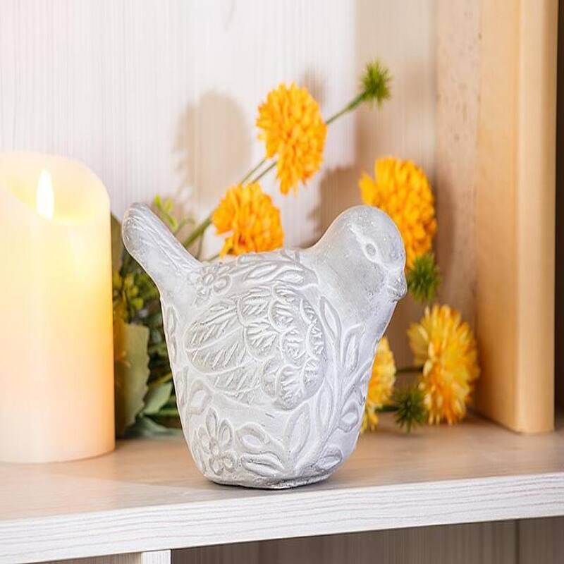 Matte Brown & Shiny White Bird Figurine - Multi