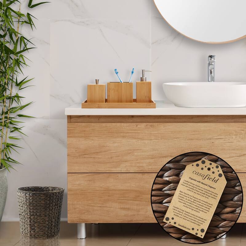 Seagrass Water Hyacinth Waste Basket Woven Trash Can
