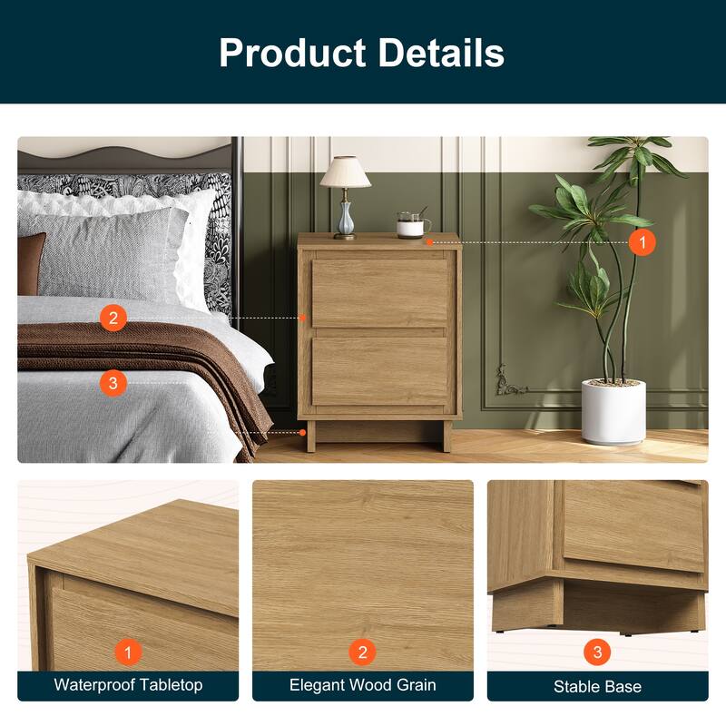 2-Drawer Dresser with Modern Design, Versatile Storage for Any Room