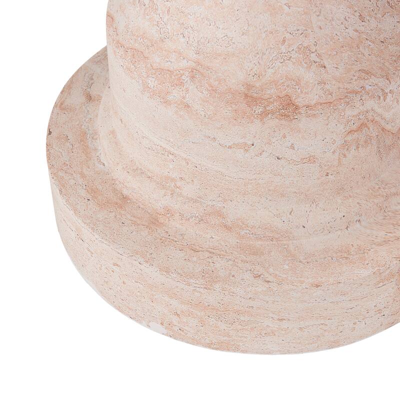 Christopher Knight Home - Modern Outdoor MGO Umbrella Side Table with Natural Travertine Effect