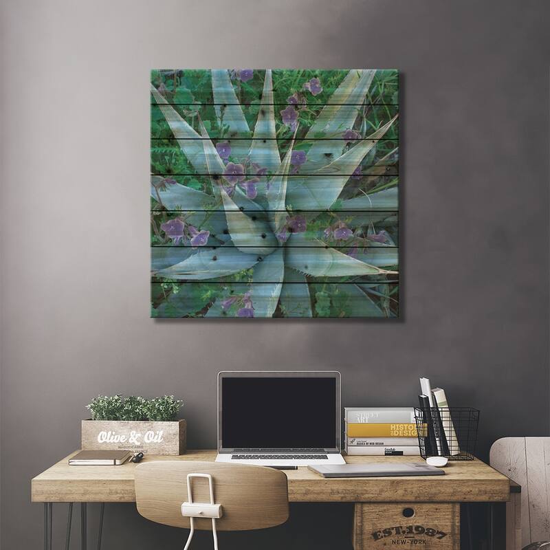 Bluebell And Agave, North America II Print On Wood by Tim Fitzharris - Multi-Color