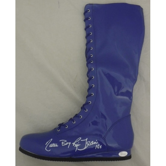 Ric Flair Autographed WWE Wrestling Boots Blue (Left) "16x" JSA