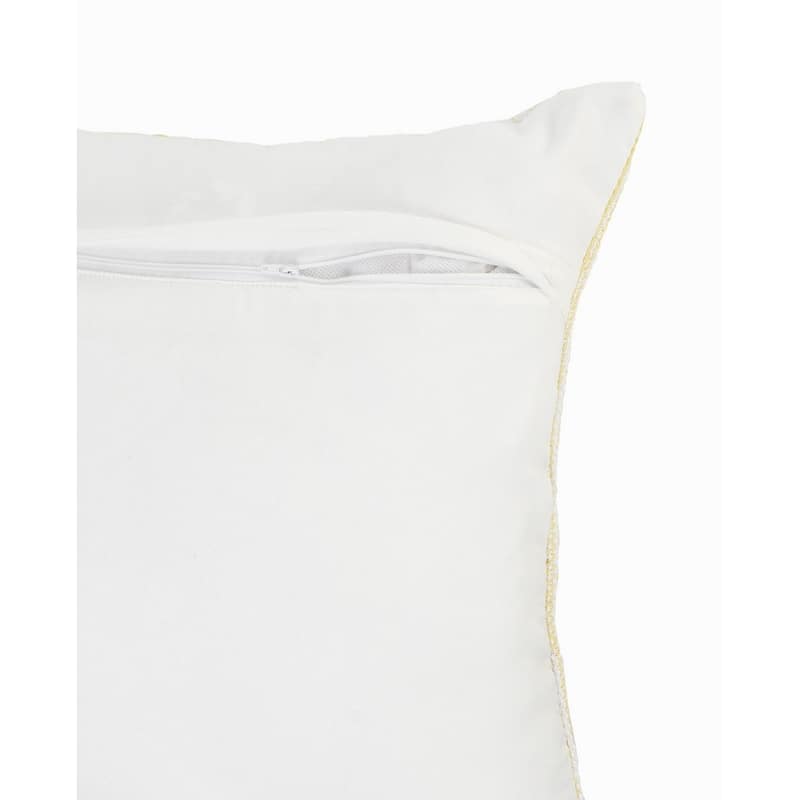 HomeRoots 20" X 20" Yellow and White Striped Cotton Zippered Pillow