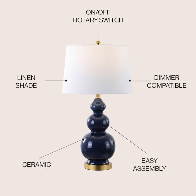 Arthur 27.5" Ceramic LED Table Lamp, Coral by JONATHAN Y