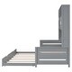 preview thumbnail 14 of 56, Wooden Platform Daybed with Twin Size Trundle, Bookcase Storage Bed with All-in-One Cabinet and Shelf