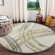 preview thumbnail 1 of 9, Martha Stewart by SAFAVIEH Krystelle Wool Rug 4' Round - Cement - Round