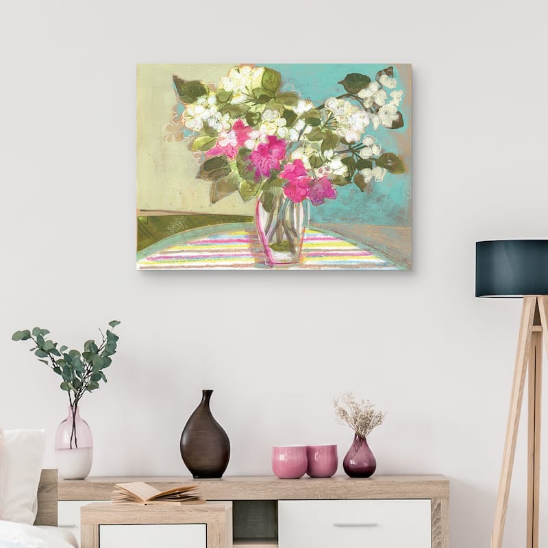Apple Blossoms Blue by Maret Hensick Canvas Art Print