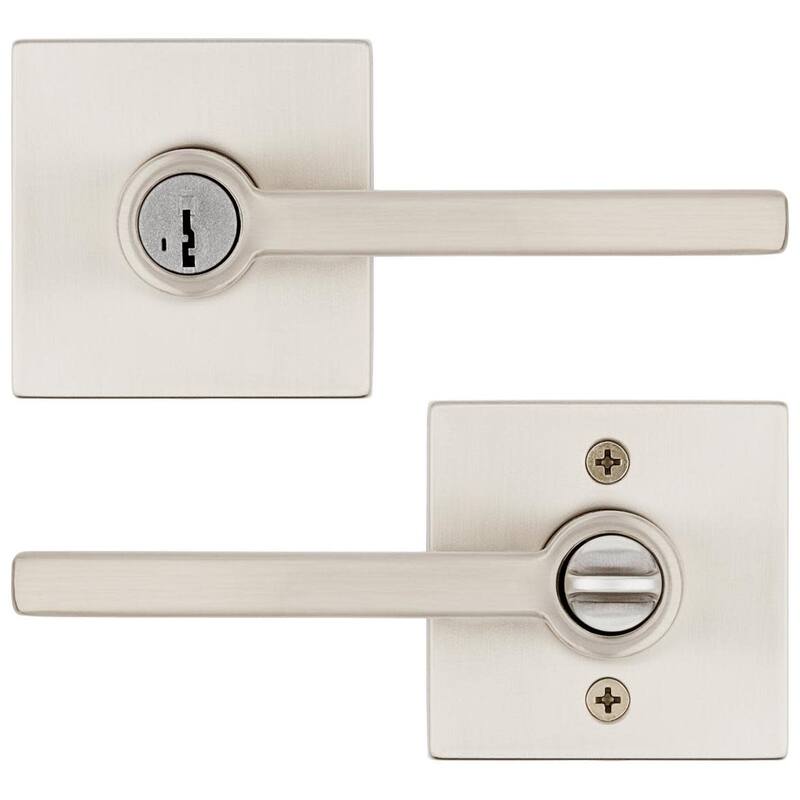 Kwikset Halifax Single Cylinder Keyed Entry Door Lever Set with Square