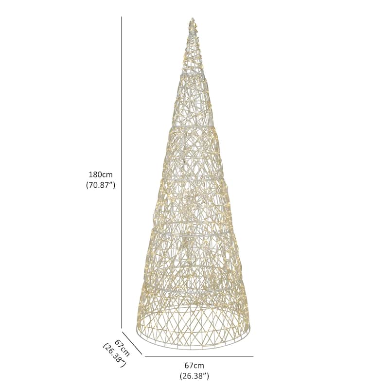 Twinkling 1450 LED Christmas Cone Tree with Warm White & Cold White Lights - Large