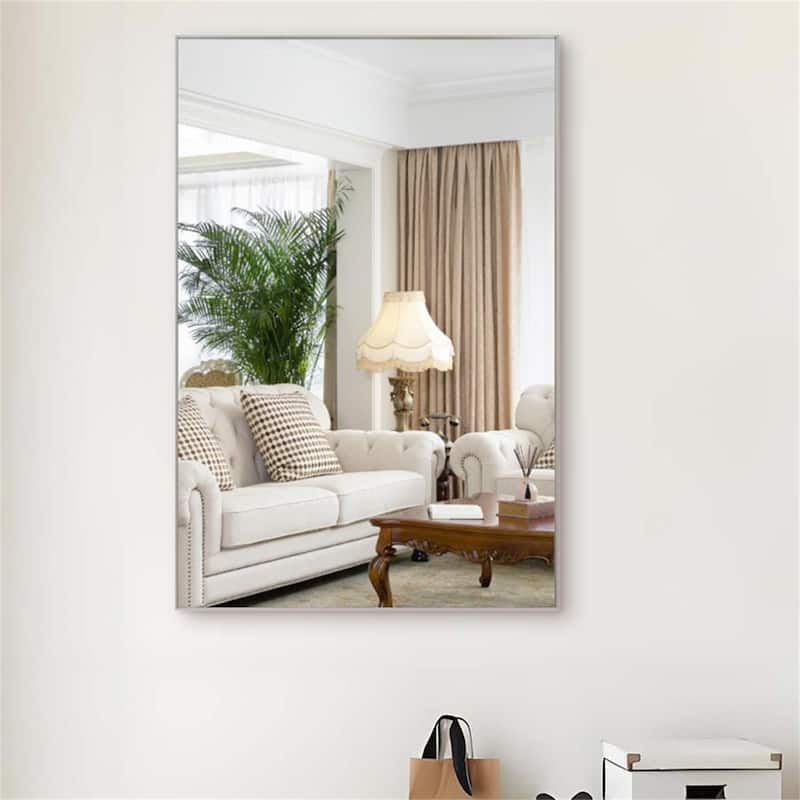 48" x 32" Oversized Rectangle Bathroom Wall Mirror with Aluminum Frame