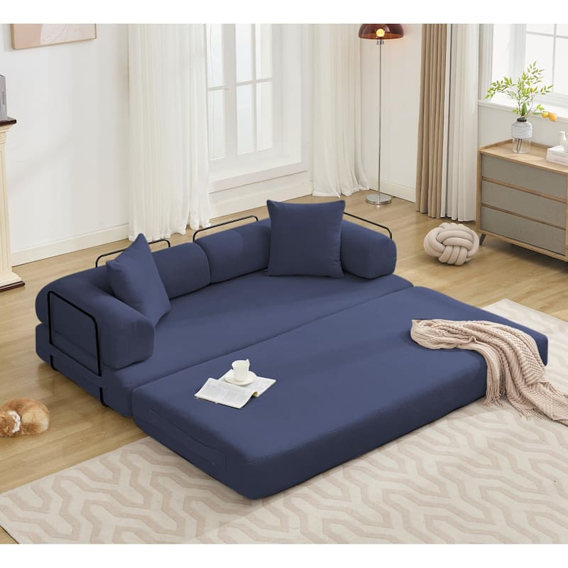 Convertible Out Sofa Bed, 4-in-1 DIY Combination Convertible Sofa, Folding Sleeper Sofa with Adjustable Armrests