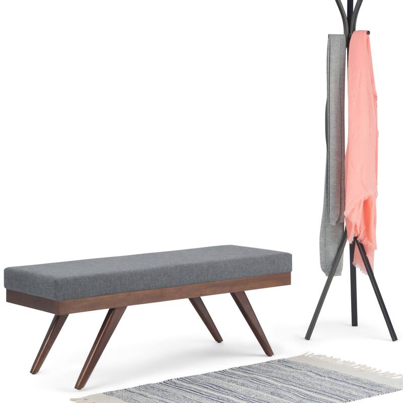 WYNDENHALL Nadine 48 inch Wide Mid Century Modern Rectangle Ottoman Bench