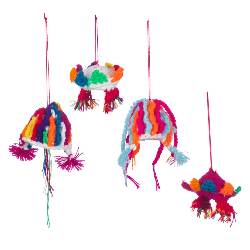 Novica Handmade Colorful Tradition Crocheted Ornaments (Set Of 4)