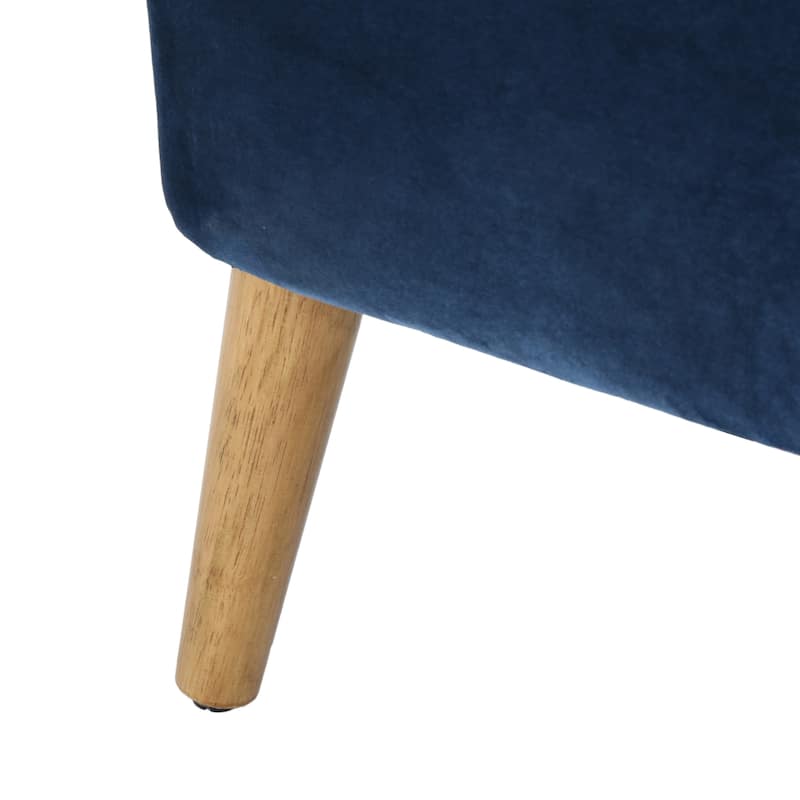 Roomfitters Modern Velvet Accent Chair, Upholstered Barrel Chair with Wooden Legs