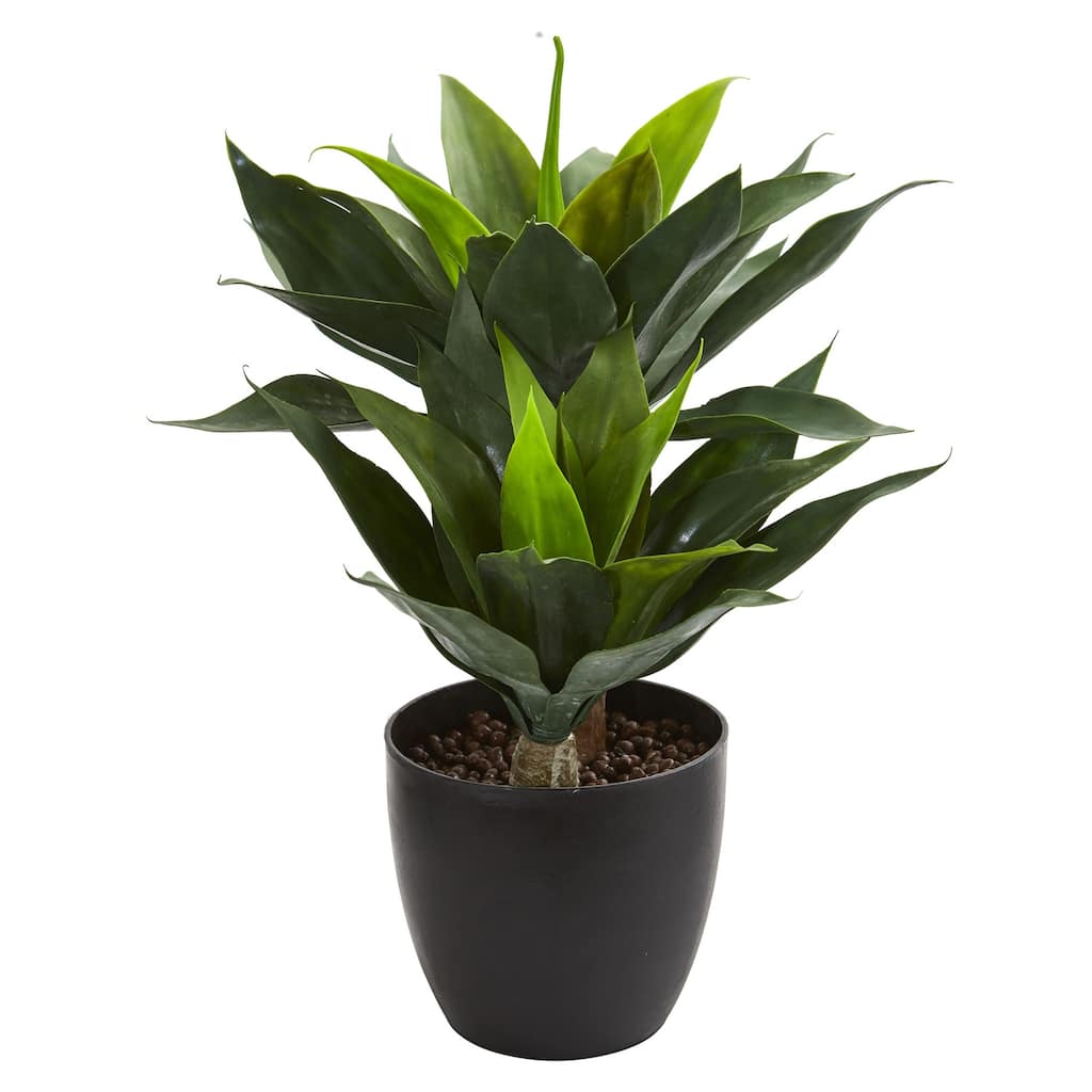 Modern Artificial Plant 21In - Indoor Greenery Decor - Home Office Living Room Décor - Green