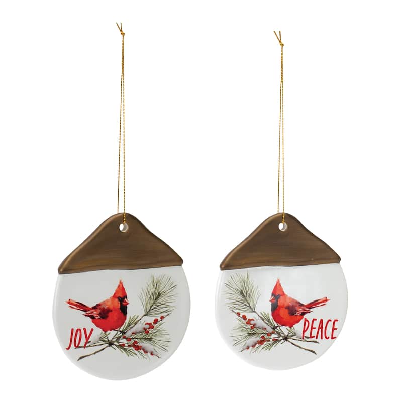 Cardinal Joy and Peace Ornament (Set of 12)