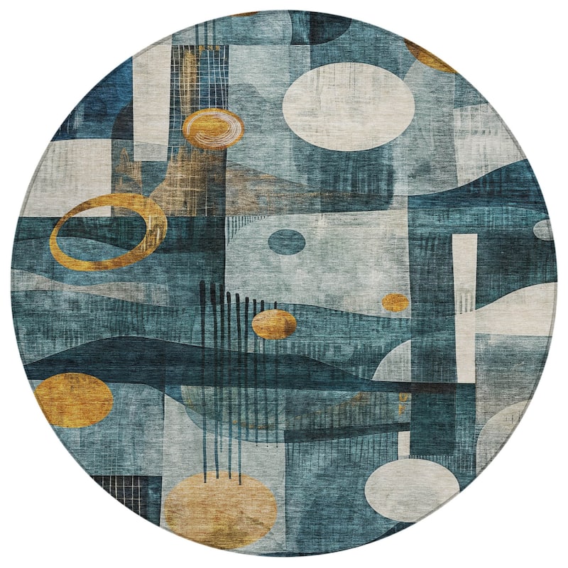 HomeRoots Geometric Transitional Rectangle Outdoor Rug