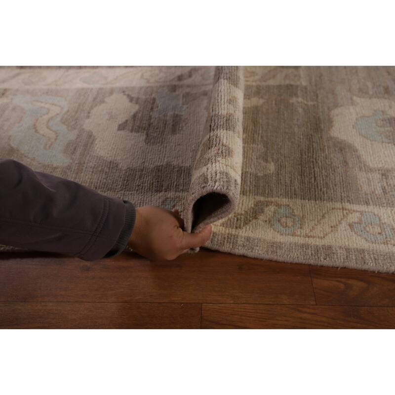 Brown Oushak Turkish Area Rug Handmade Wool Carpet - 8'5" x 9'10"