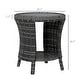 preview thumbnail 3 of 25, Outsunny 18" Outdoor Wicker Coffee Table, 2-Tier Patio Side Table with Storage