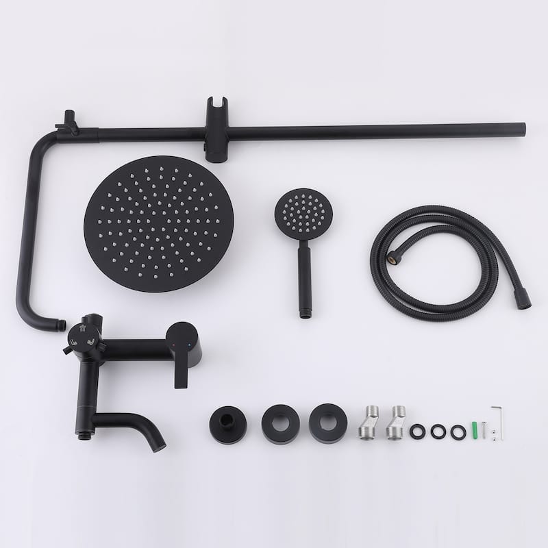 51"H 3-Function 304 Stainless Steel Wall-Mounted Outdoor Shower System