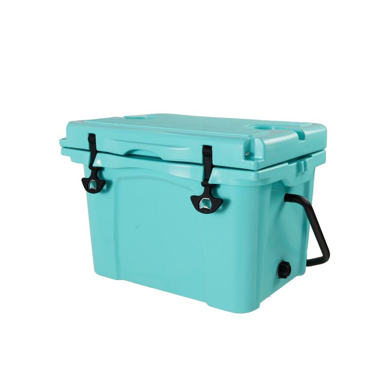 Anmytek 25QT Heavy Duty Rotomolded Insulated Cooler Box with 6 Day Ice Retention Turquoise Portable Hard Cooler